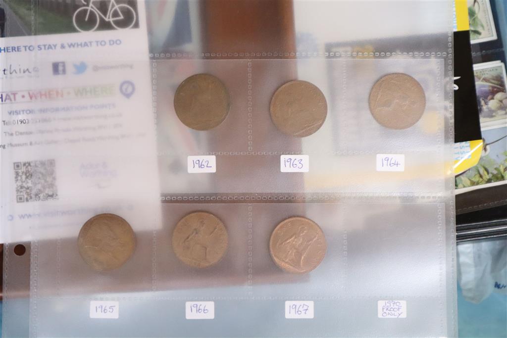 A quantity of stamps, coins and sundry collectables